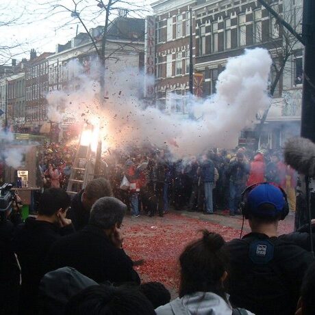 vuurwerk Chinees Nieuwjaar West Kruiskade Rotterdam