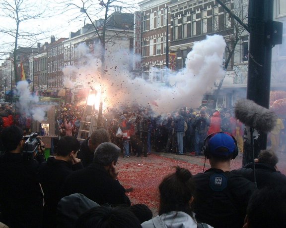 vuurwerk Chinees Nieuwjaar West Kruiskade Rotterdam